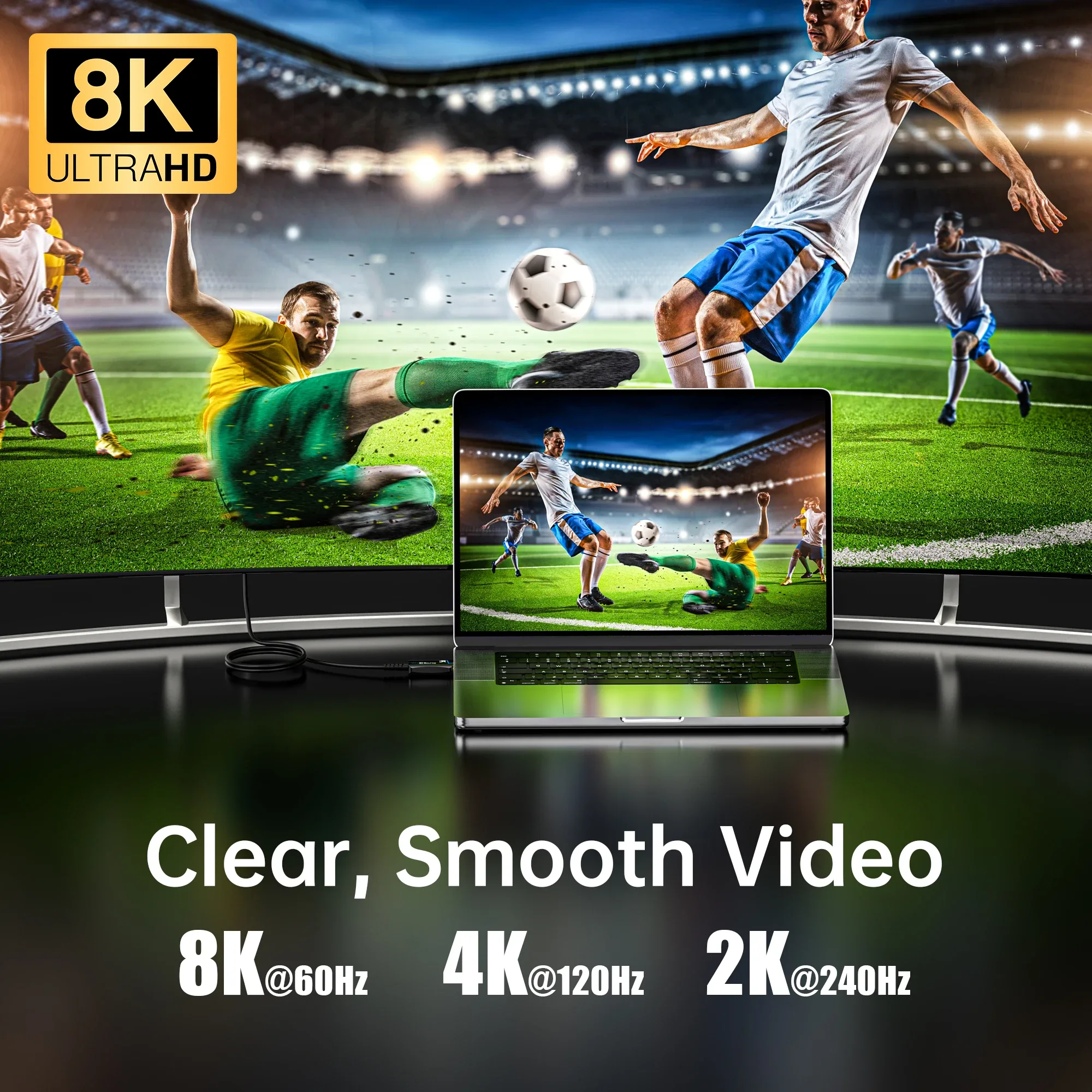 Câble HDMI 2.1 en fibre optique LMCNZZ - 8K@60Hz, 4K@120Hz, 48 Gbps, HDR dynamique, eARC - Image 6