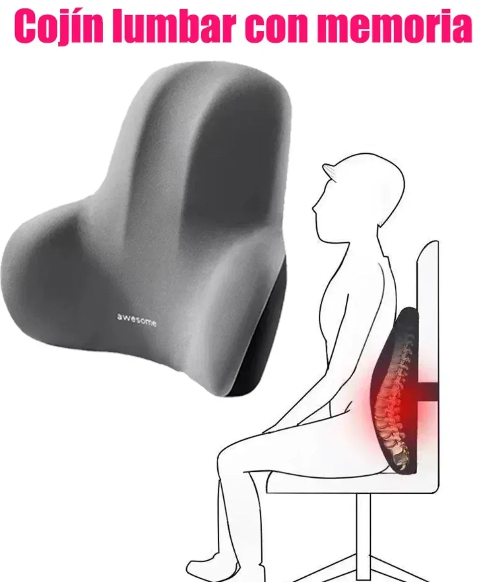 Coussin Lombaire Ergonomique en Mousse à Mémoire de Forme pour Chaise de Bureau et Soutien Post-Partum - Image 1