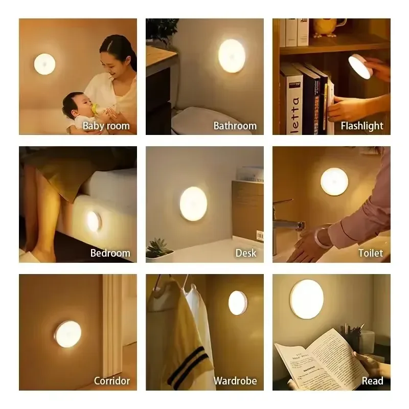 Veilleuse LED rechargeable USB portable pour chambre et salon - Image 5