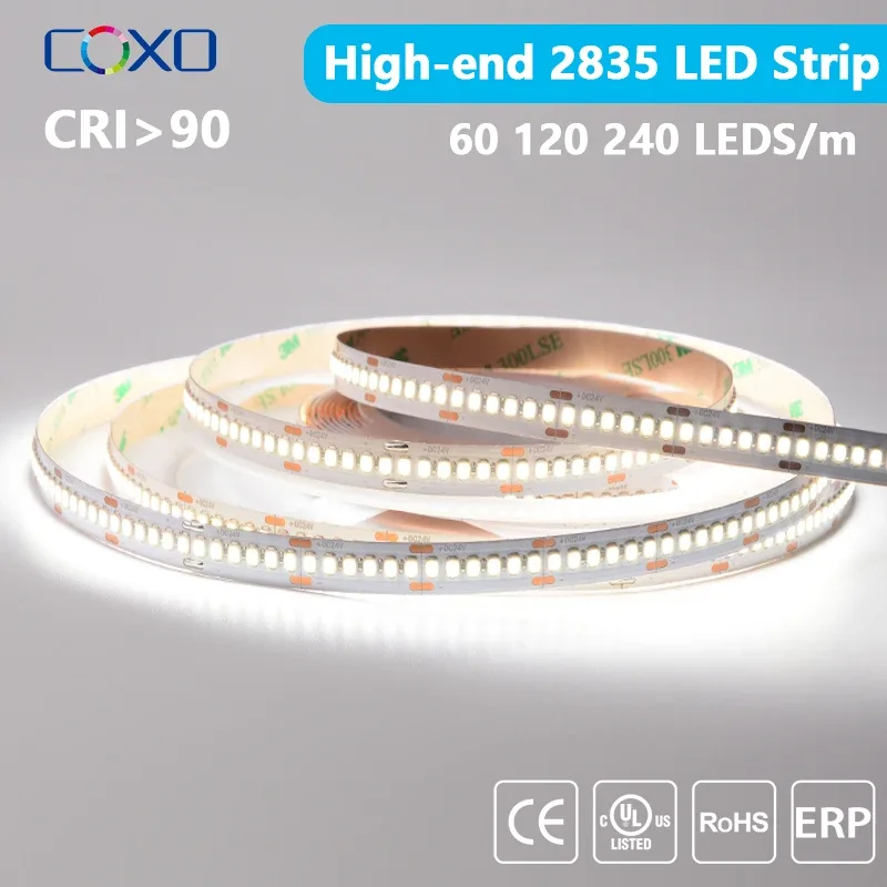 Ruban LED Flexible 2835 Premium - 5m - 60/120/240 LED/m - IRC 90 - 3000K-6000K - 12V/24V
