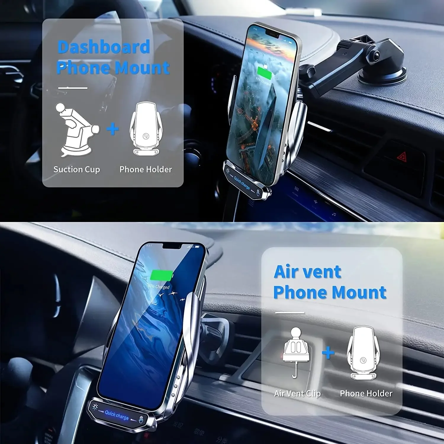 Chargeur de voiture sans fil magnétique 15W - Image 5