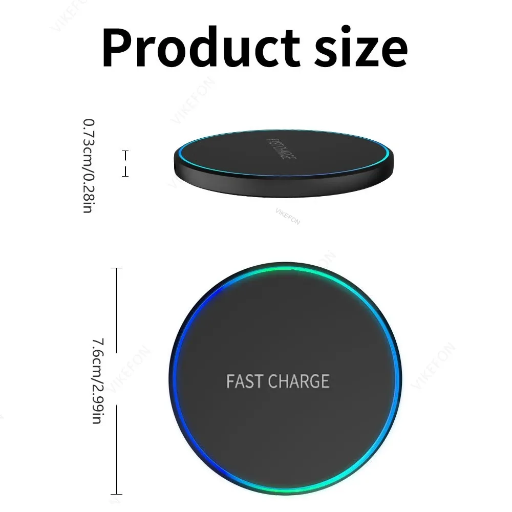 Mini station de charge rapide sans fil avec support LED - Image 6