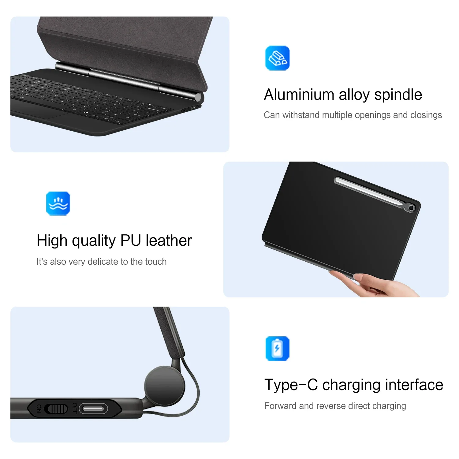 Étui Clavier Magnétique pour Samsung Galaxy Tab S10 FE+ (13,1") - Housse Folio Intelligente - Image 5