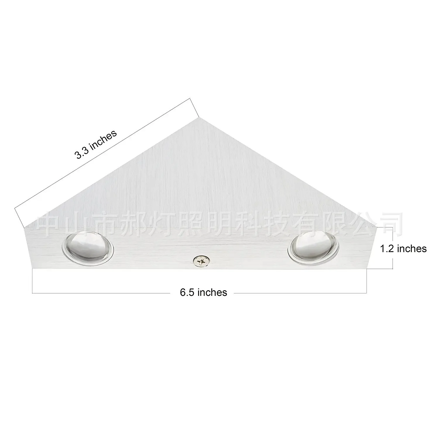 Détails du luminaire triangulaire