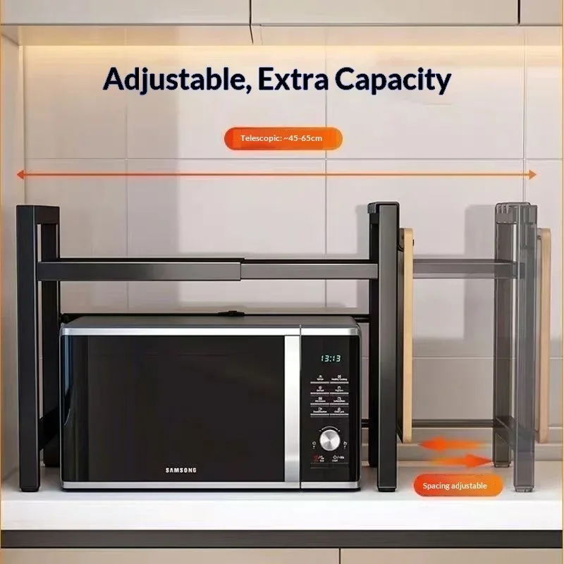 Étagère de cuisine extensible pour micro-ondes et four - Image 3