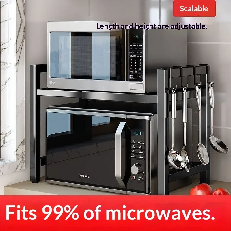 Étagère de cuisine extensible pour micro-ondes et four - Image 2