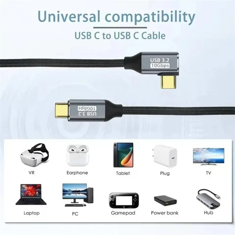 Câble de rallonge USB-C PD 100W (5A) - 10 Gbps - Vidéo 4K 60Hz - Mâle vers Femelle - Image 3