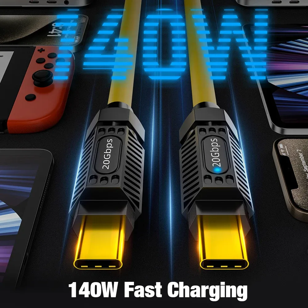 Câble USB-C vers USB-C 3.2 Gen 2 Spirale - Charge Rapide 140W - Vidéo 8K@60Hz - Image 3