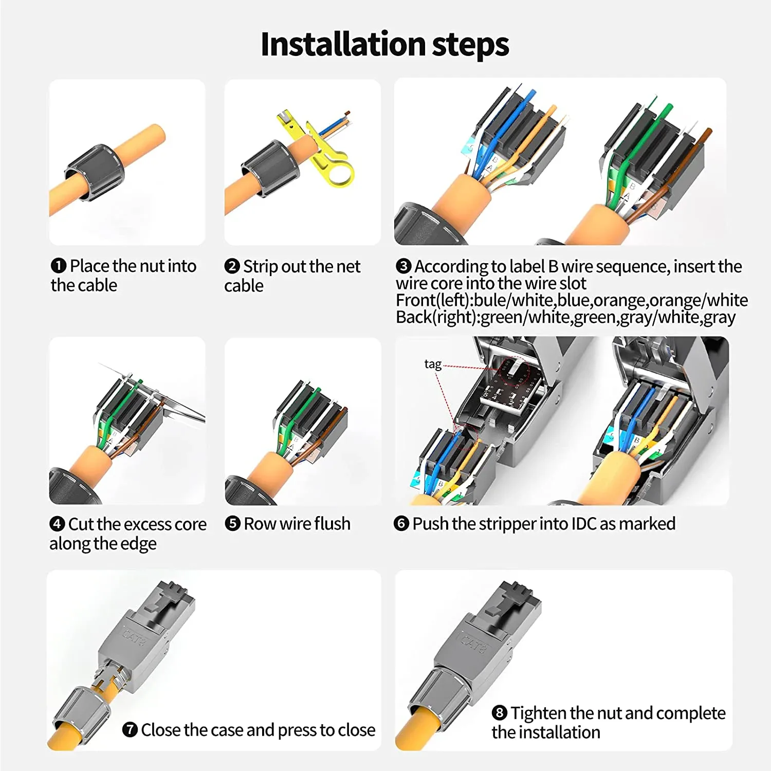 ZoeRax Lot de 2 Connecteurs RJ45 Blindés Cat8/Cat7/Cat6a sans Outil - Image 5