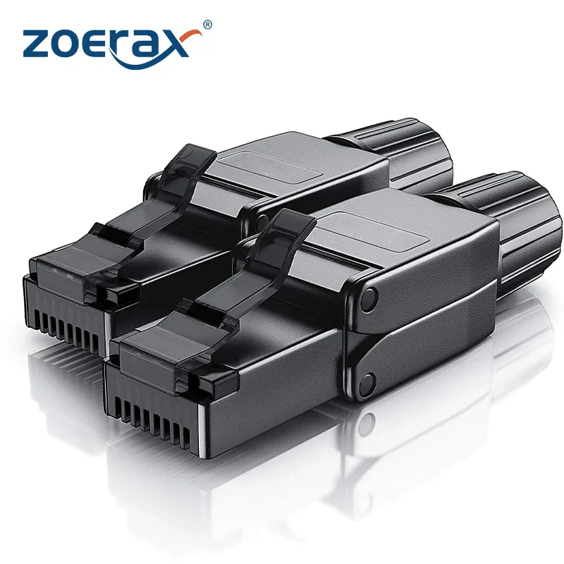 ZoeRax Lot de 2 Connecteurs RJ45 Blindés Cat8/Cat7/Cat6a sans Outil - Image 1