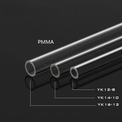 Tube rigide transparent Barrow en acrylique PMMA pour watercooling - 500 mm (8x12mm/10x14mm/12x16mm) - Image 2