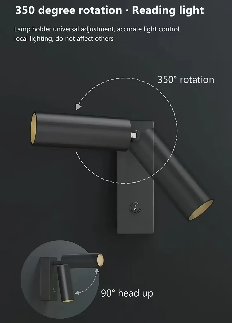 Lampe de lecture LED pliable et orientable à 360°, anti-éblouissement - Image 4