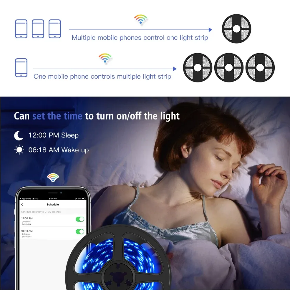 Ruban LED Connecté WiFi RGB 5050 - Compatible Alexa et Google Home - Image 3