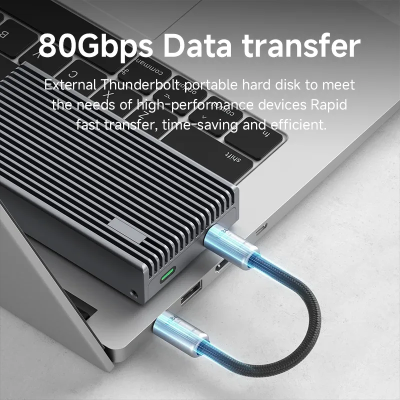 Hagibis Câble USB4 Court USB-C vers USB-C 240W 80Gbps - Format Porte-clés et Dragonne - Image 5