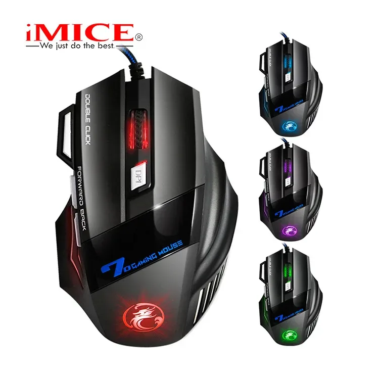 Souris Gaming Optique IMICE X7 - DPI Réglable, Design Ergonomique et Rétroéclairage LED - Image 1