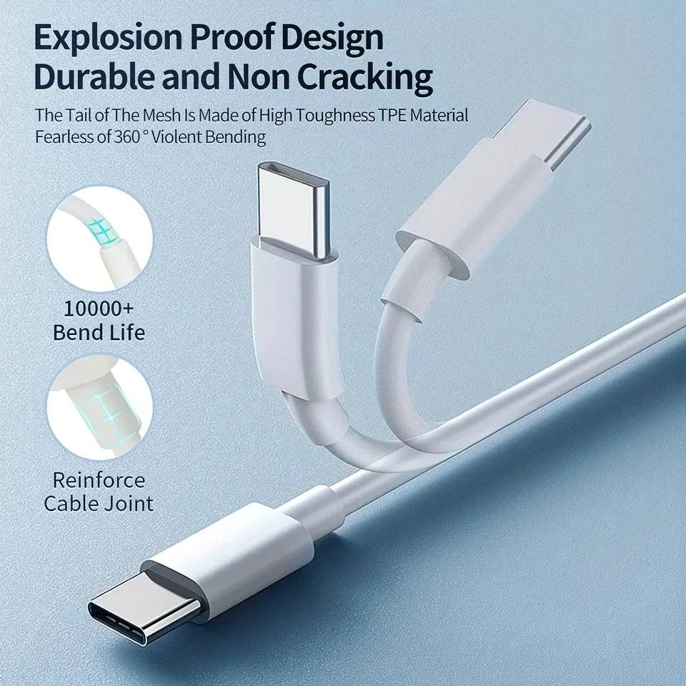 Câble de charge rapide USB-C vers USB-C 100W PD - Image 4