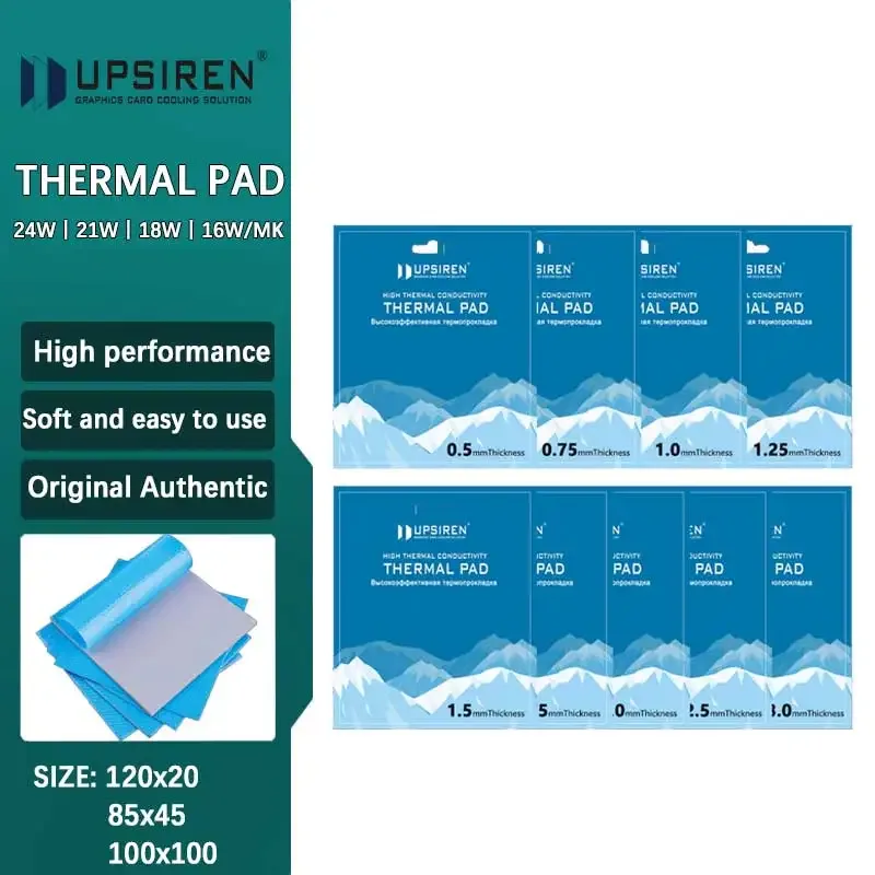 Pad thermique en silicone UPSIREN 100x100mm pour CPU et GPU - Image 1
