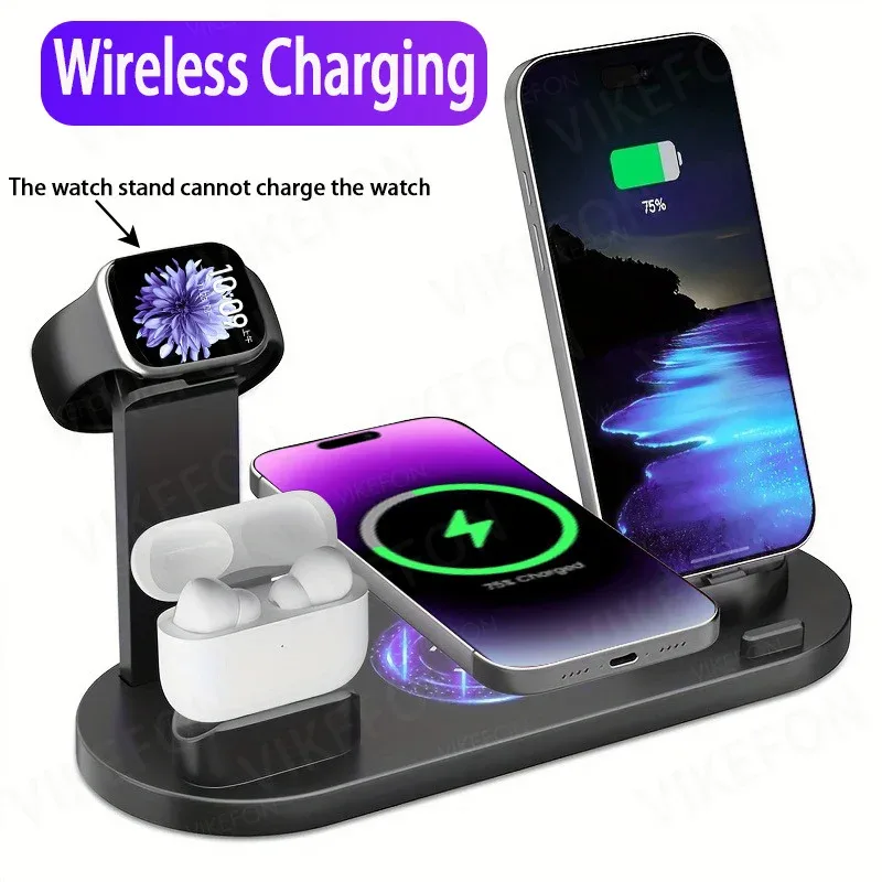 Station de charge rapide sans fil pour iPhone, Samsung, Apple Watch et AirPods - Image 1