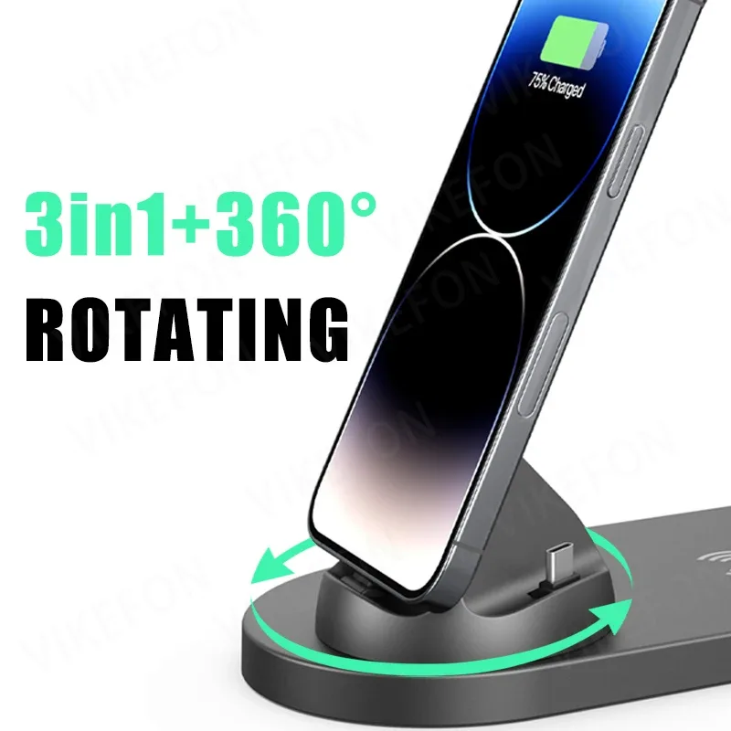 Station de charge rapide sans fil pour iPhone, Samsung, Apple Watch et AirPods - Image 4