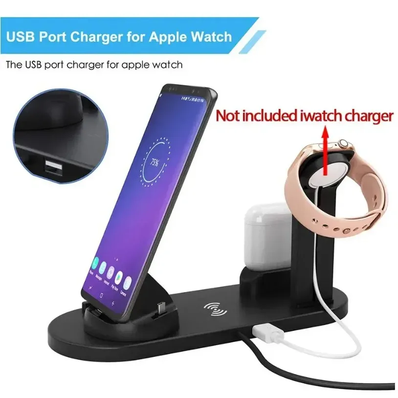 Station de charge rapide sans fil pour iPhone, Samsung, Apple Watch et AirPods - Image 3