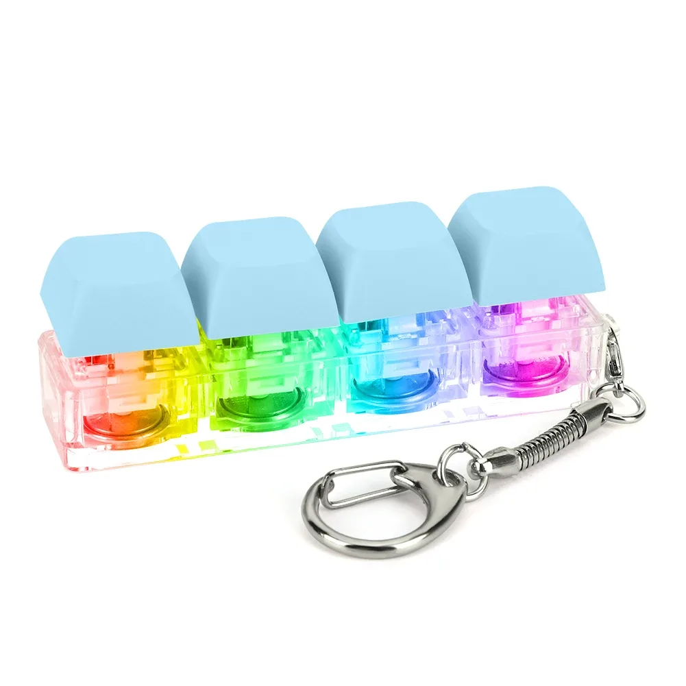 Porte-clés Fidget Clavier Mécanique à 4 Touches - Jouet Anti-stress 27