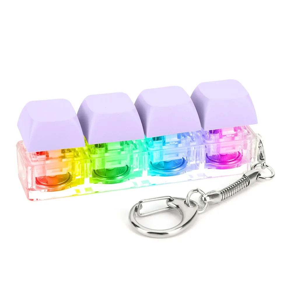 Porte-clés Fidget Clavier Mécanique à 4 Touches - Jouet Anti-stress 25