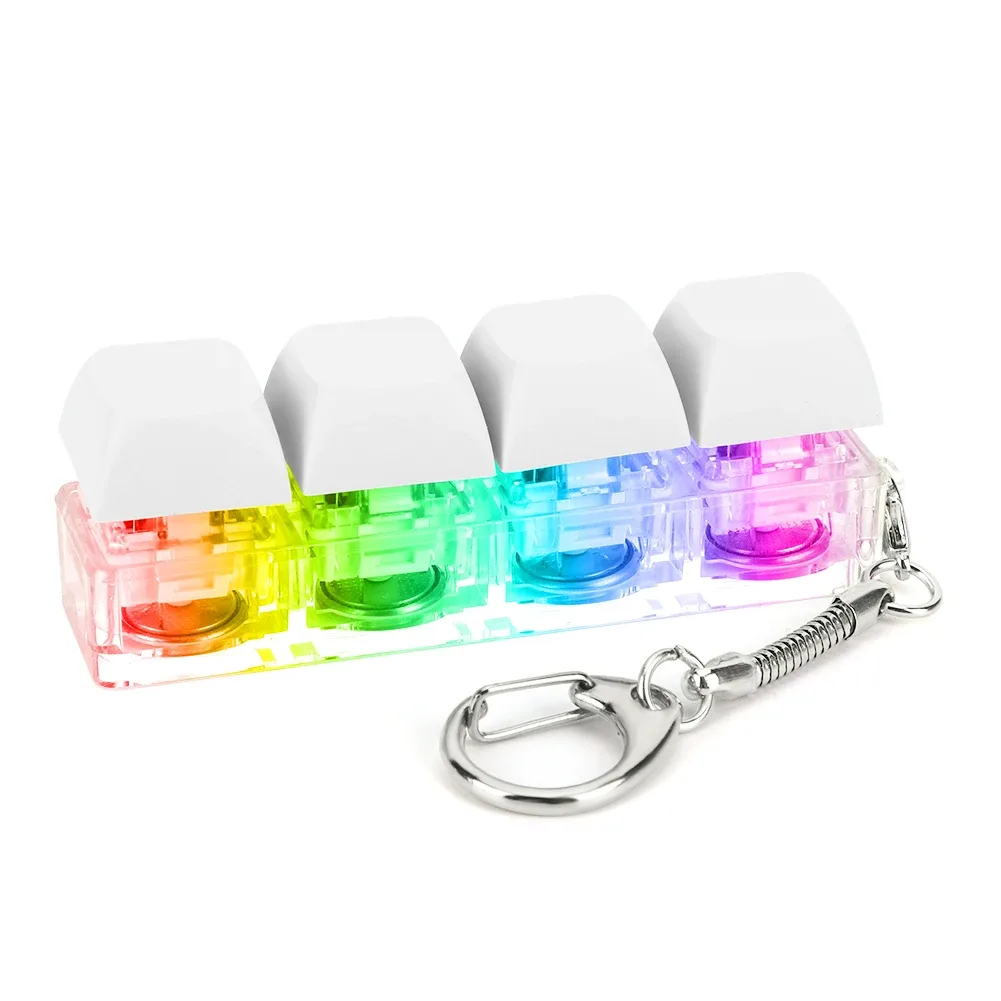 Porte-clés Fidget Clavier Mécanique à 4 Touches - Jouet Anti-stress 24