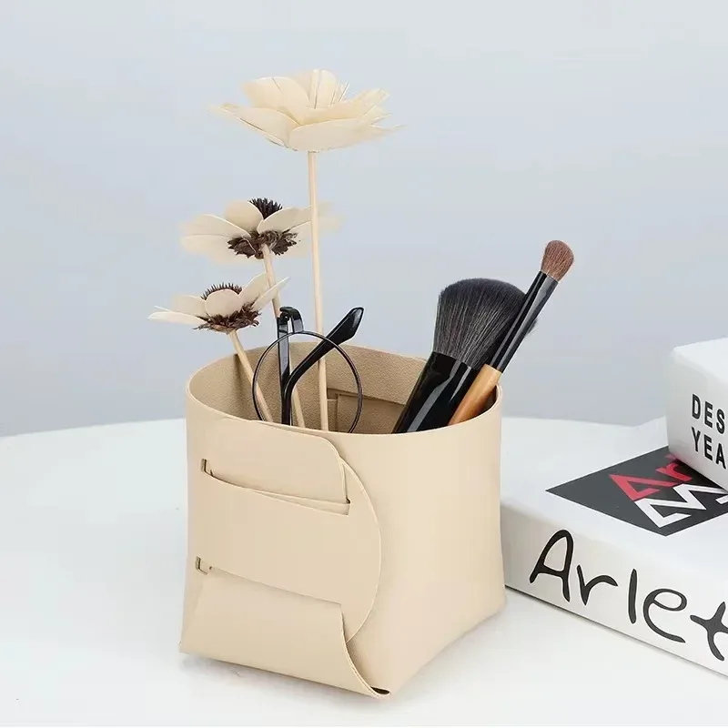 Vide-poche pliable en cuir PU au style nordique - Image 5