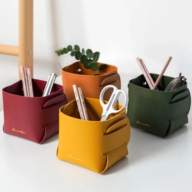 Vide-poche pliable en cuir PU au style nordique - Image 2