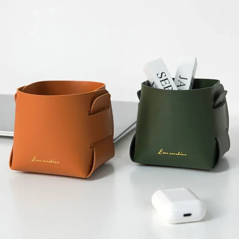 Vide-poche pliable en cuir PU au style nordique - Image 3
