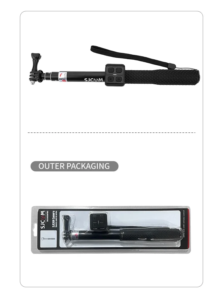 Perche à selfie et monopode en aluminium SJCAM avec télécommande pour caméras d'action C300, SJ6, SJ7 Star, SJ8 PRO, SJ8 PLUS, SJ10 Pro, SJ10X et C200 - Image 6