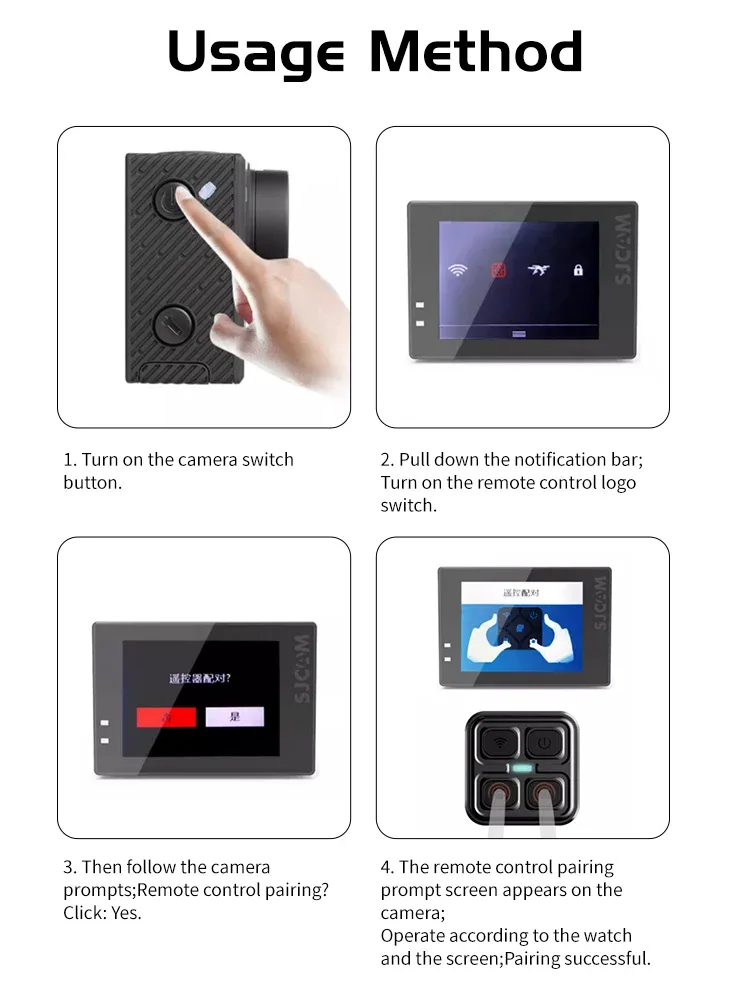 Perche à selfie et monopode en aluminium SJCAM avec télécommande pour caméras d'action C300, SJ6, SJ7 Star, SJ8 PRO, SJ8 PLUS, SJ10 Pro, SJ10X et C200 - Image 3