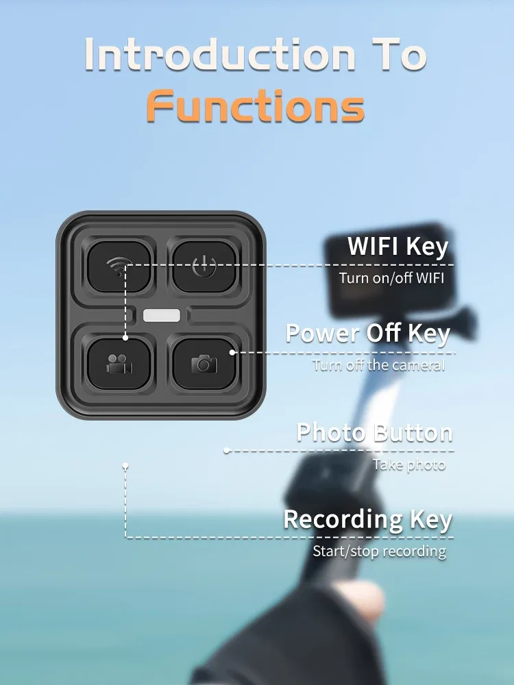 Perche à selfie et monopode en aluminium SJCAM avec télécommande pour caméras d'action C300, SJ6, SJ7 Star, SJ8 PRO, SJ8 PLUS, SJ10 Pro, SJ10X et C200 - Image 2