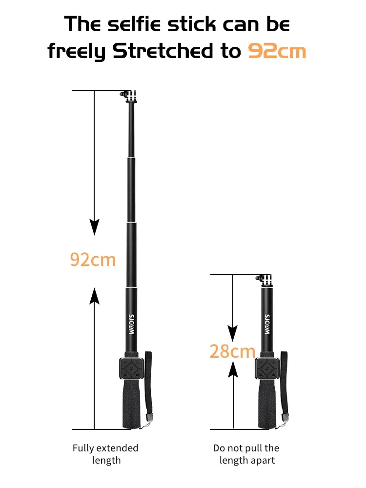 Perche à selfie et monopode en aluminium SJCAM avec télécommande pour caméras d'action C300, SJ6, SJ7 Star, SJ8 PRO, SJ8 PLUS, SJ10 Pro, SJ10X et C200 - Image 5