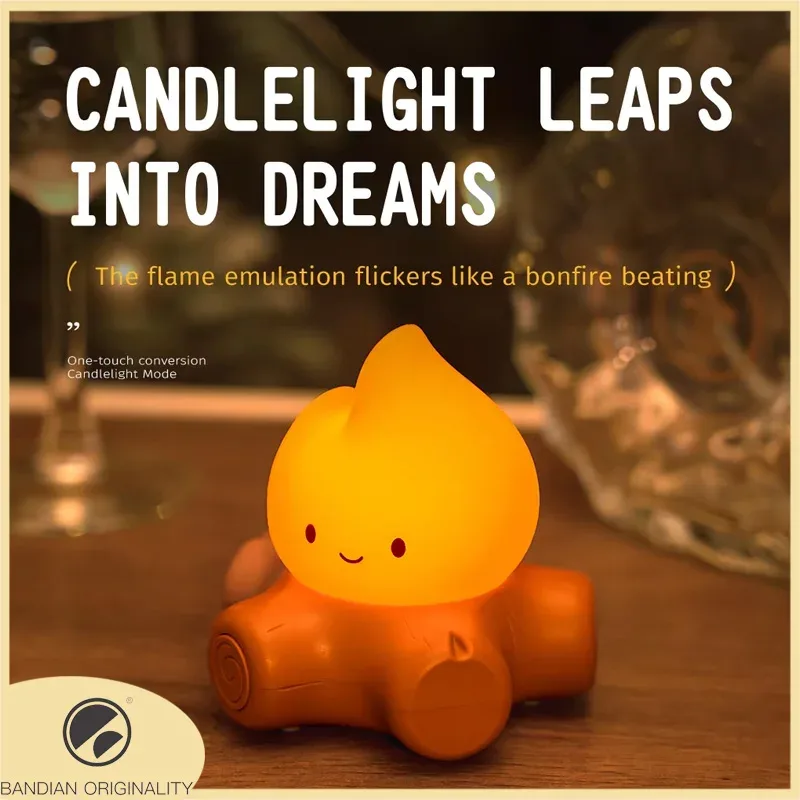 Veilleuse feu de camp en silicone souple avec minuterie réglable - Image 1