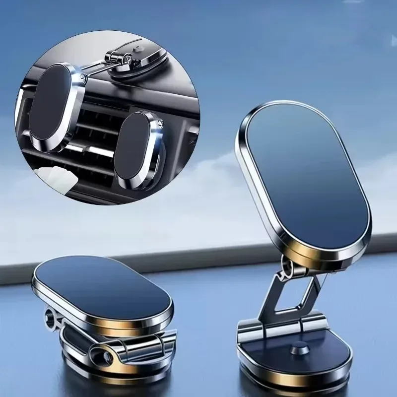 Support de téléphone magnétique pour voiture, pliable et rotatif à 360° - Image 1