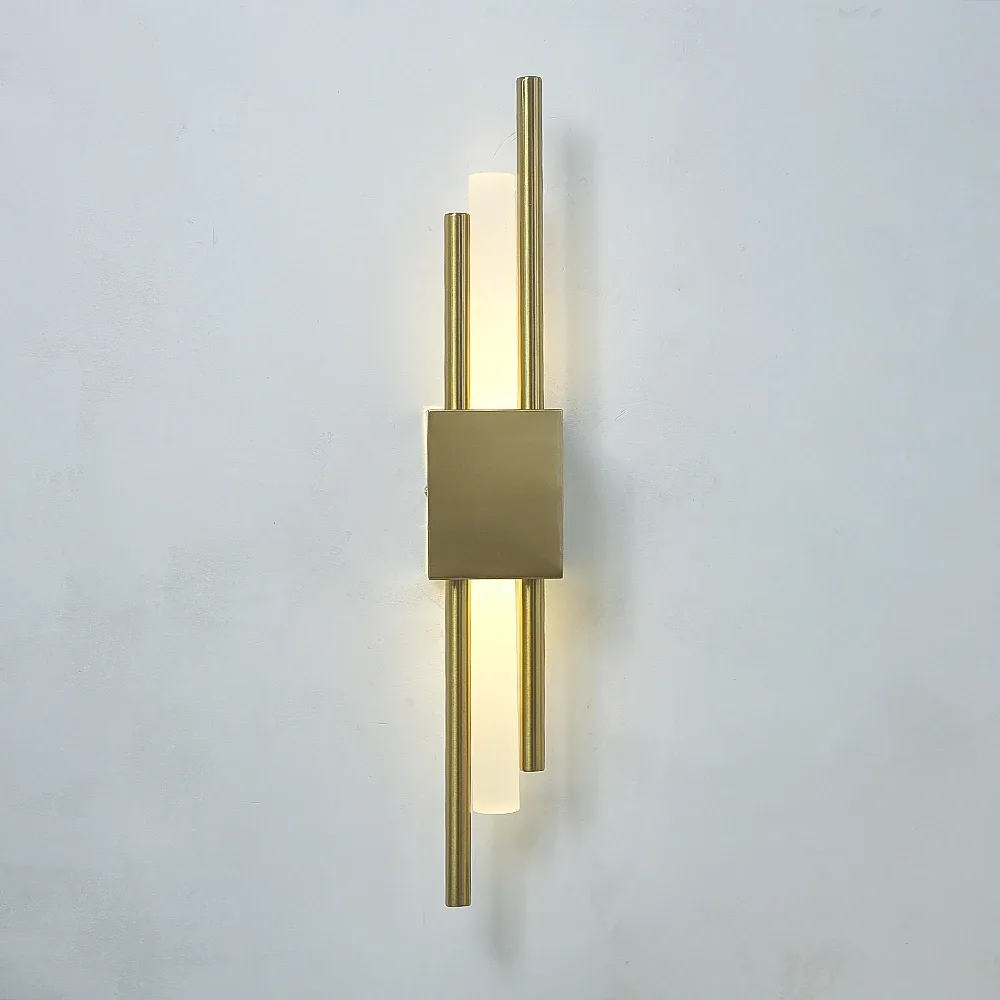 Applique murale LED moderne en métal et acrylique - Noir et Bronze Laiton - Image 1
