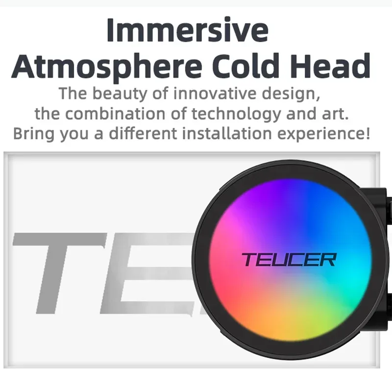 TEUCER AF-S240 - Kit de Refroidissement Liquide AIO 240mm pour Processeur avec Ventilateurs RGB - Compatible Intel LGA1700/115x et AMD AM4/AM5 - Image 4