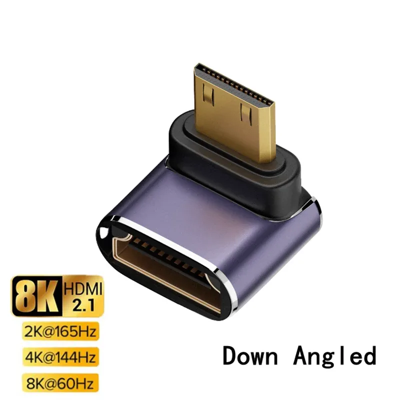 Adaptateur d'extension Mini HDMI vers HDMI 8K - Mâle vers Femelle - Angle à 90° 9