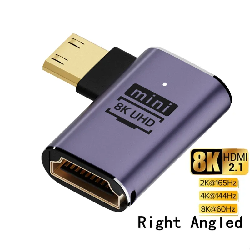 Adaptateur d'extension Mini HDMI vers HDMI 8K - Mâle vers Femelle - Angle à 90° 11