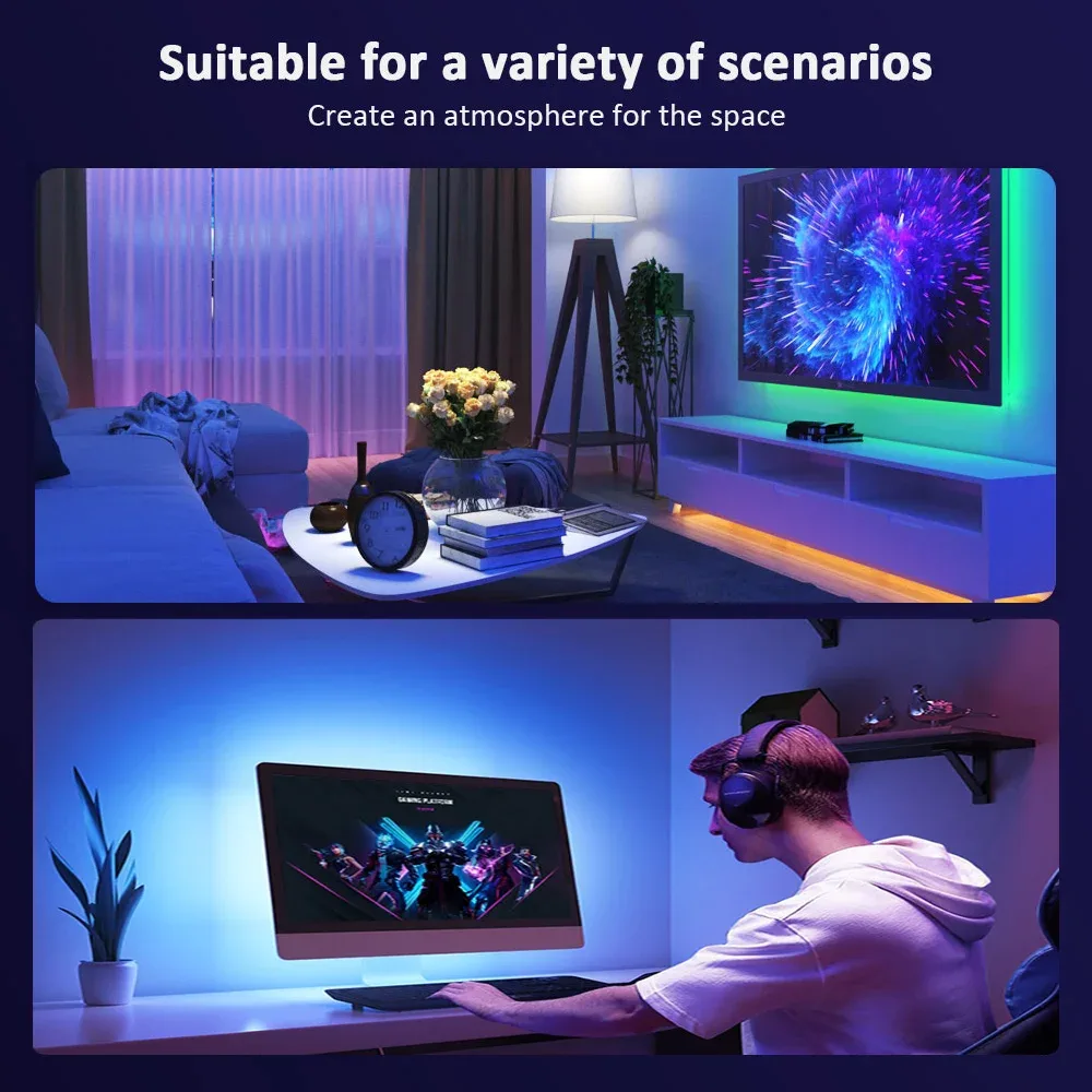 Ruban LED Flexible Multicolore à Piles avec Télécommande - Image 5