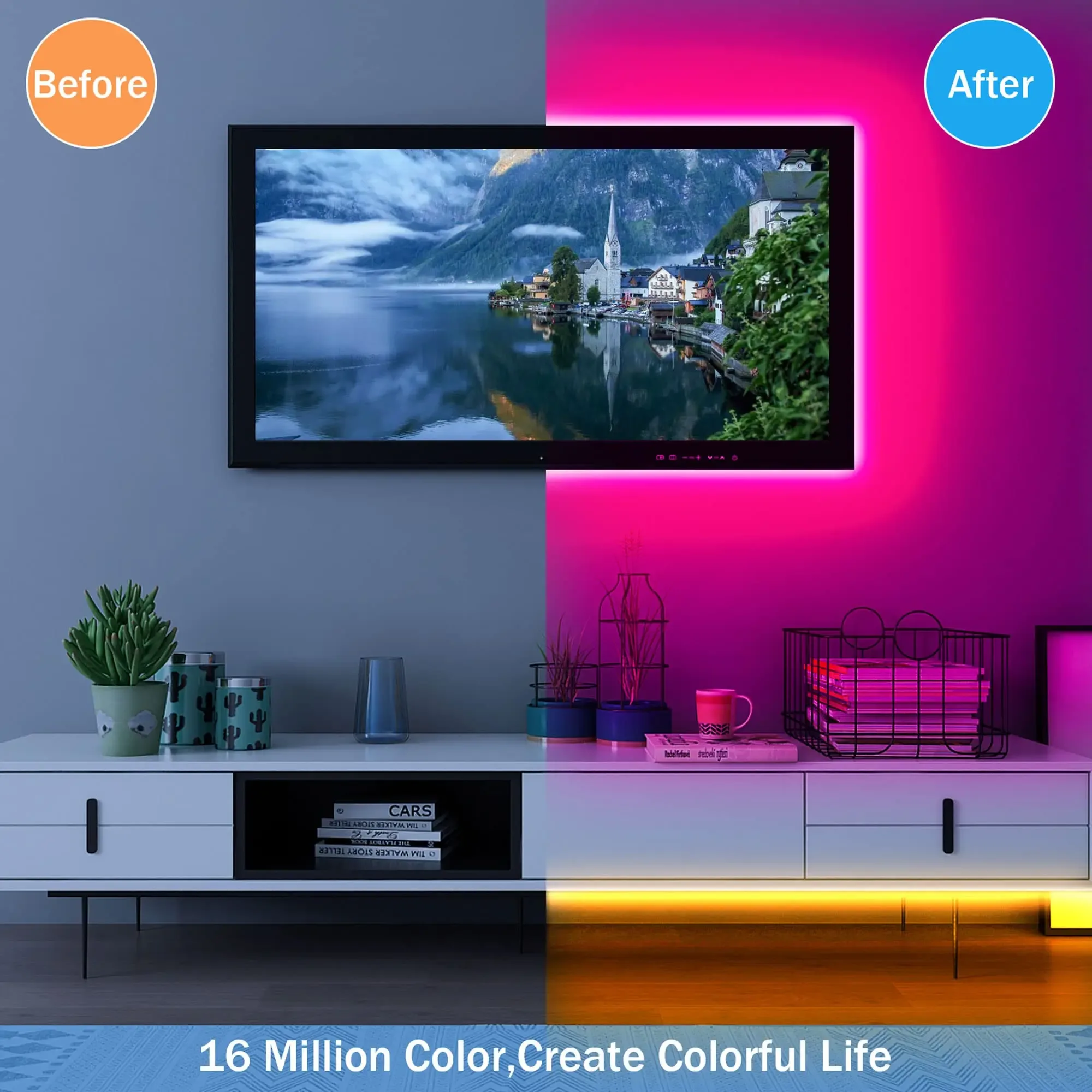 Ruban LED Flexible Multicolore à Piles avec Télécommande - Image 2