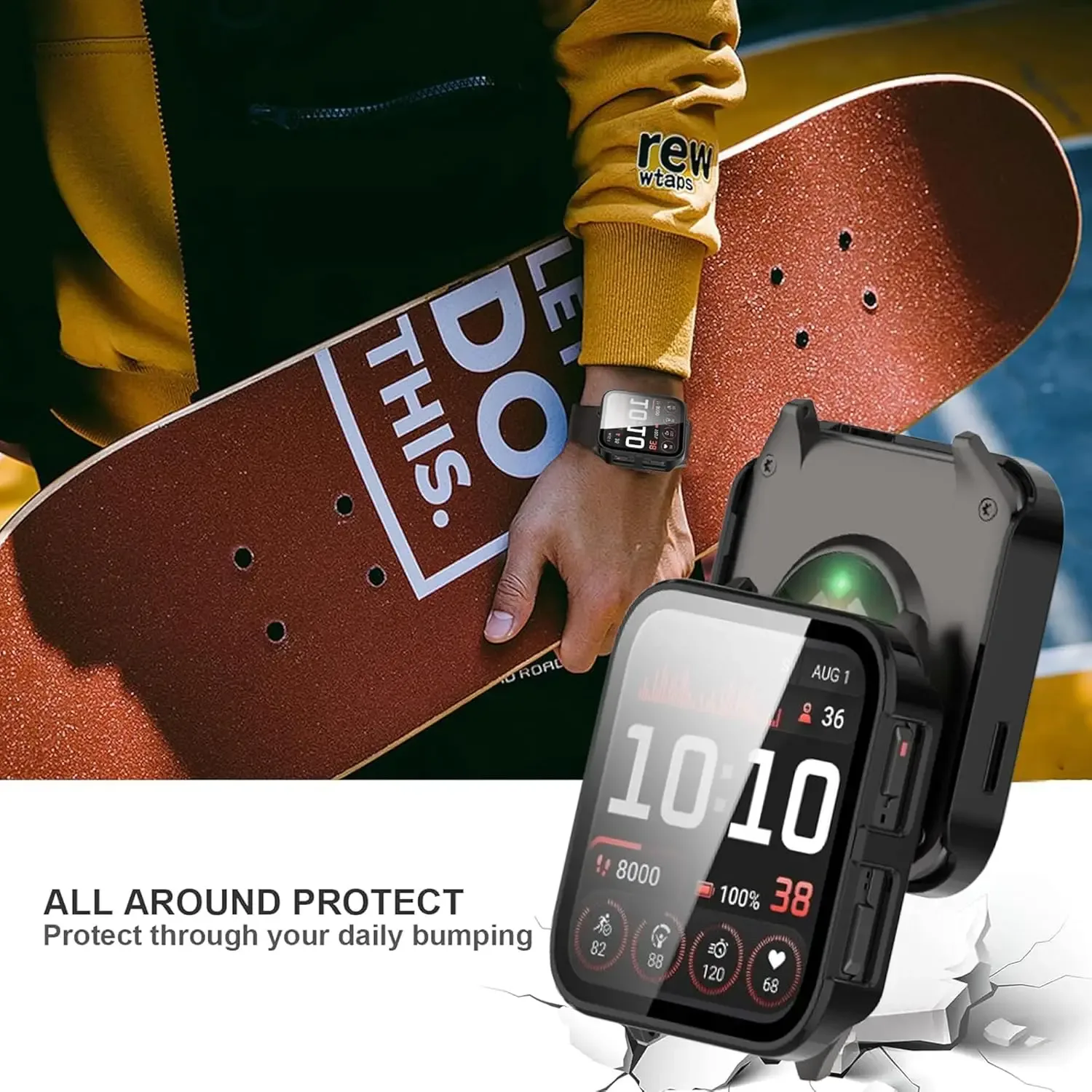 Coque de protection en PC avec verre trempé pour Garmin Venu x1 - Image 3