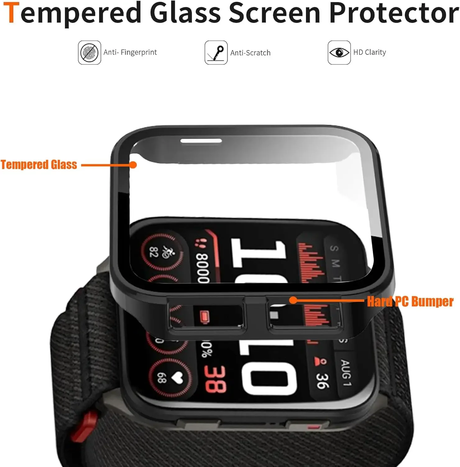 Coque de protection en PC avec verre trempé pour Garmin Venu x1 - Image 2