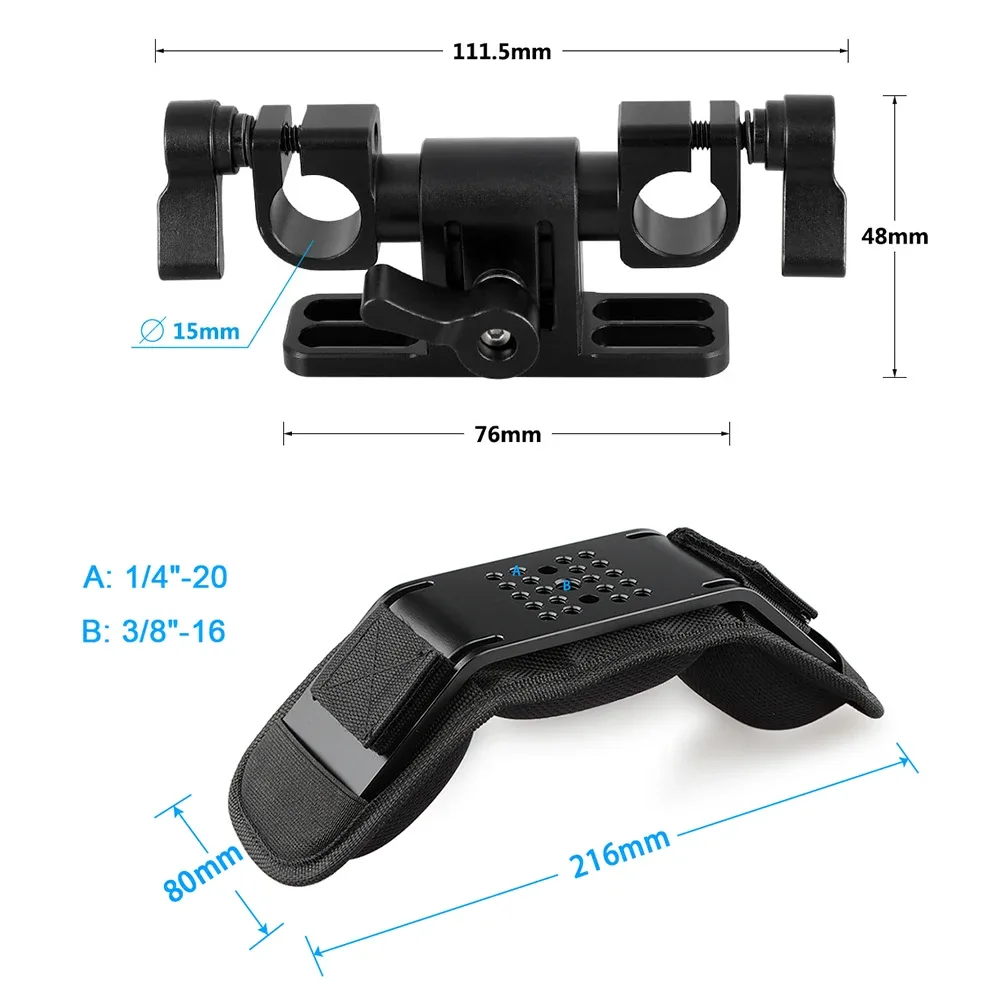 HDRIG Support de montage déporté en Z avec pince de 15 mm pour caméscopes et reflex numériques - Image 2