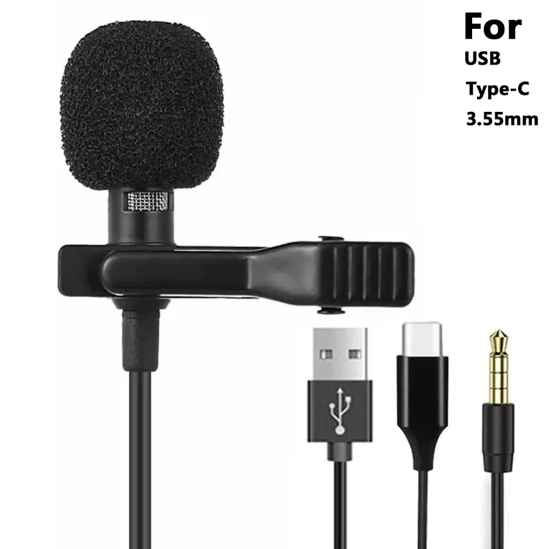 Microphone cravate filaire à condensateur (Jack 3,5 mm et USB-C) - Image 1