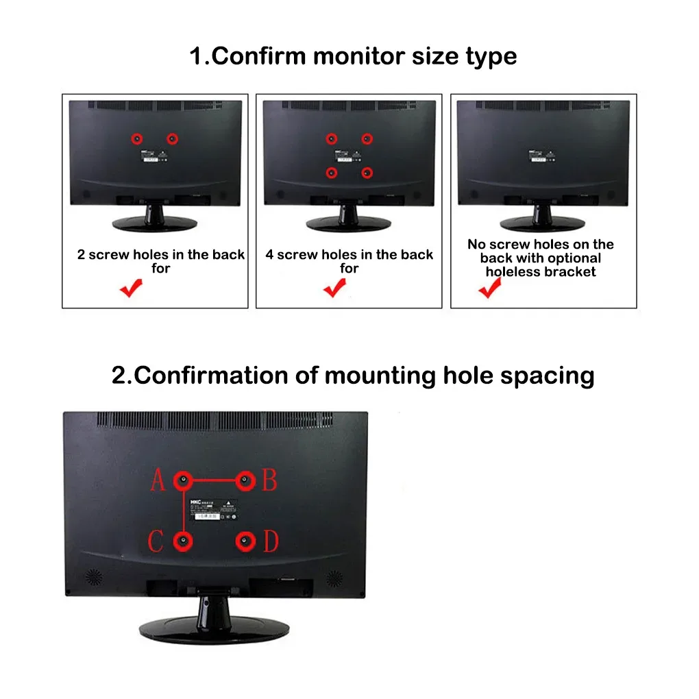 Support de moniteur pliable VESA 75x75mm pour écrans 17-24 pouces - Image 6