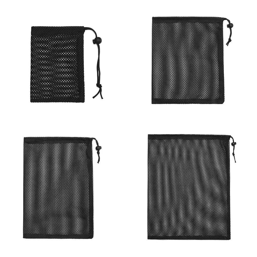 Trousse de rangement multi-usage en maille de nylon noir - Image 6