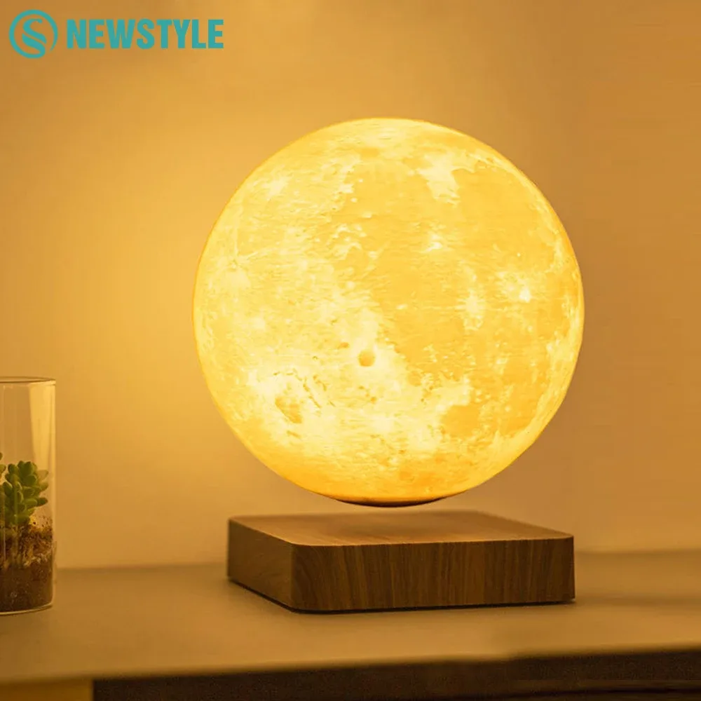 Lampe lune à lévitation magnétique avec rotation à 360° et 3 modes de couleur - Image 1
