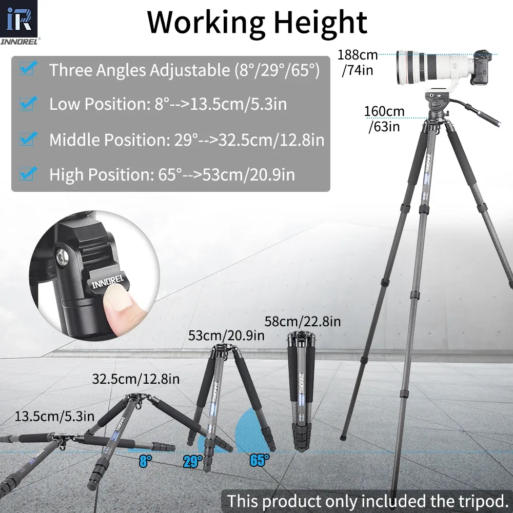 INNOREL NT364C - Trépied professionnel en fibre de carbone avec adaptateur bol 75 mm - Image 6